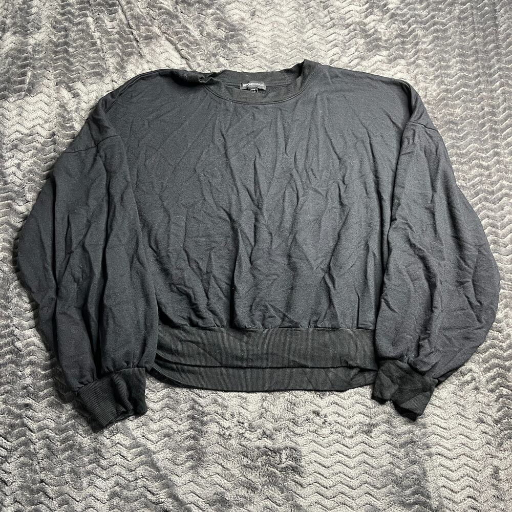 beyond yoga womens oversized crewneck sweatshirt Pullover Black Size L